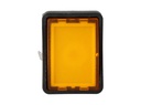 D080DDS — BOTON PULSADOR RECTANGULAR AMARILLO 16mm24VCA/CD, RASANTE MOMENTANEO, ILUMINADO CON LED, MAXIMO 2 CONTACTOS