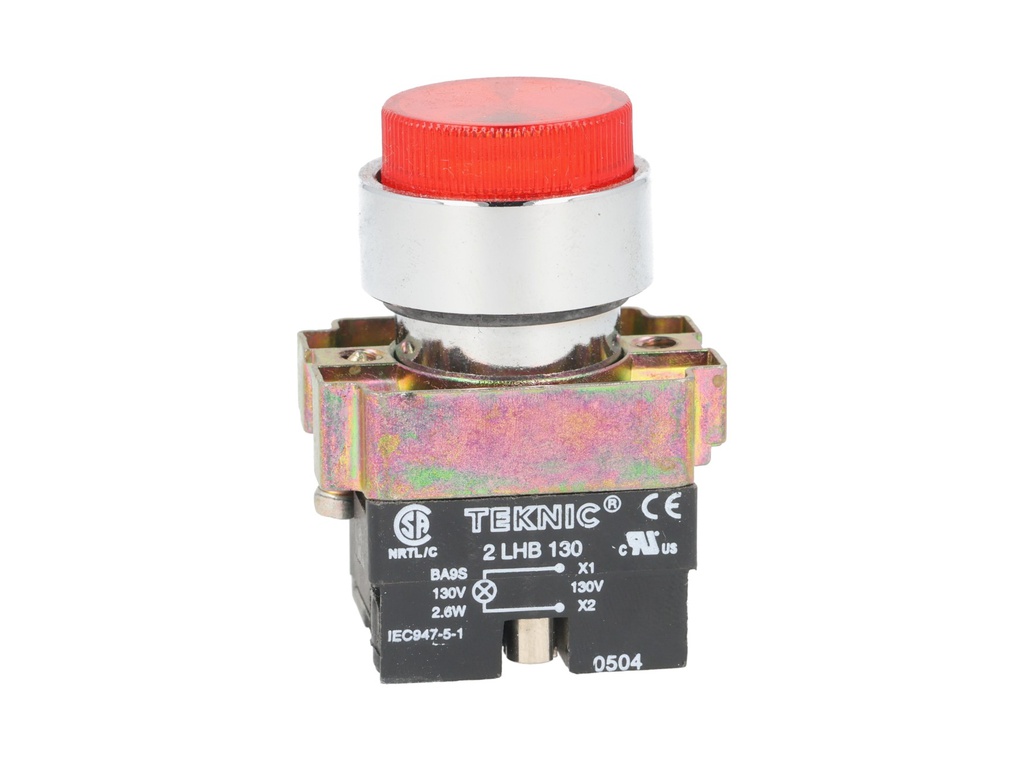 2ALP4LB-400 — PULSADOR ILUMINADO SALIENTE NO INCLUYE LED 6, 1224, 48, 110, 230VCA/CD #MCB94*** (***=VOLTAJ