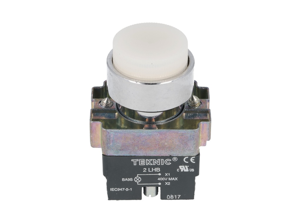 2ALP1LB-400 — PULSADOR ILUMINADO SALIENTE NO INCLUYE LED 6, 12, 24, 48110, 230VCA/CD #MCB91*** (***=VOLTAJ