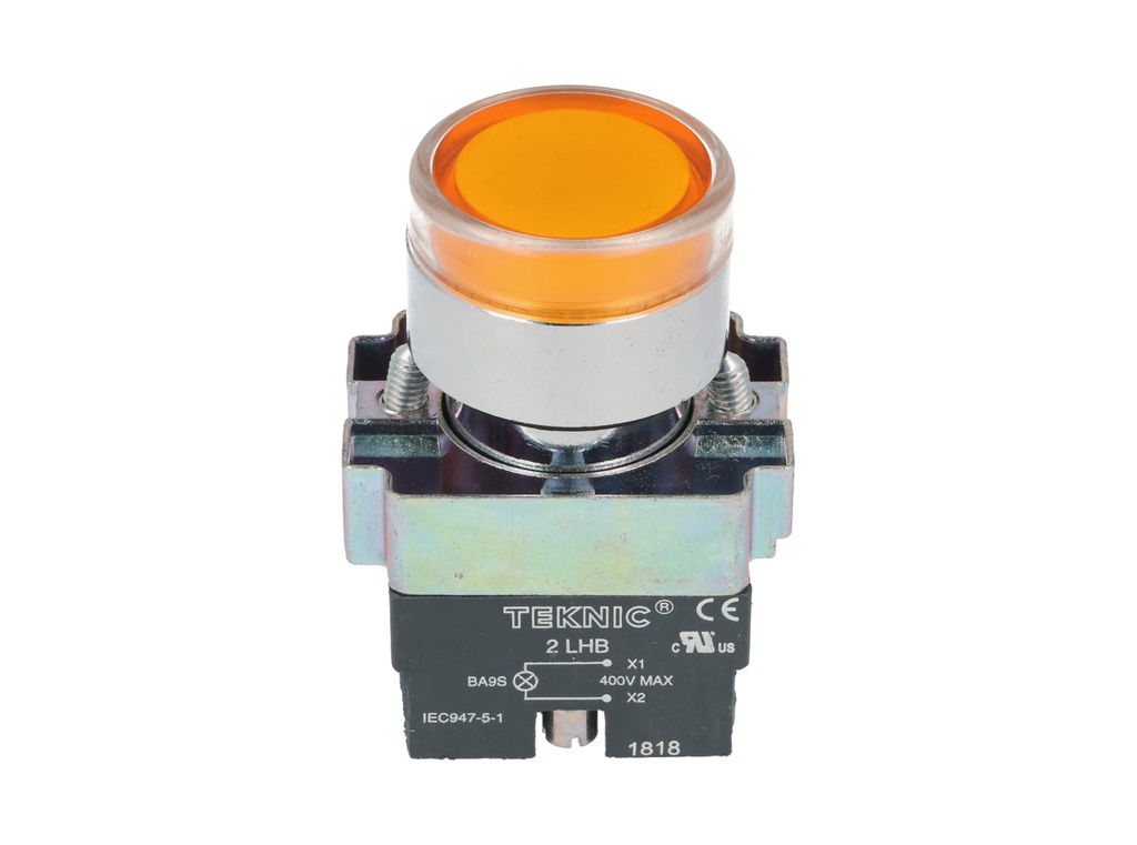 2ALF5-400 — PULSADOR ILUMINADO RASANTE 400VCA/CD AMBAR