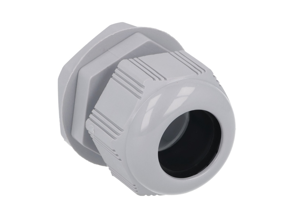 CG-PG21 — CONECTOR GLAND.PG21 19mm (3/4 ) POLIAM.GRIS INCLUYE TUERCA, BARRENO 1 1/8