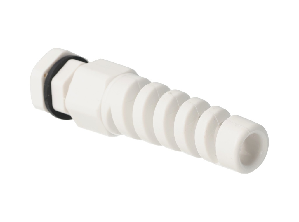 CONECTOR GLAND.GRIS C/ESPIRAL PG7 6MM (1, /4) POLIAMIDA  INCLUYE TUERCA Y SELLO,BARRENO 7/16