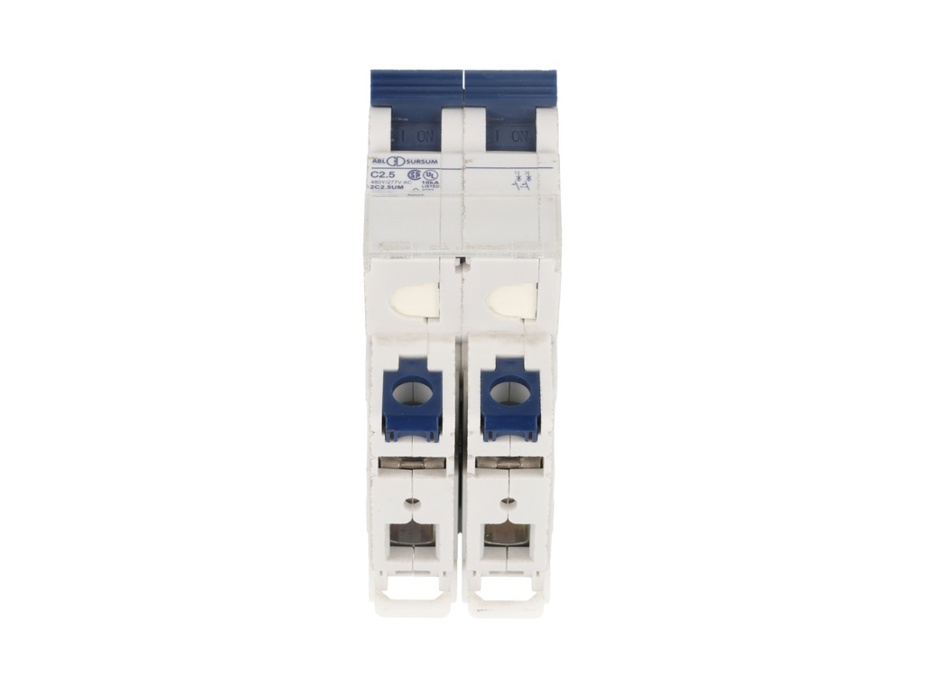 2C2.56 — INTERRUPTOR MINIATURA 2POLOS CURVA C 2.5AMP.230/400VCA