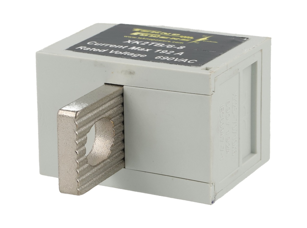 XK2TB/6-8 — BLOQUE DE DISTRIBUCION PARA CONEXION DIRECTA AL BREAKER, 192A MAX., 6 CONDUCTORES, CALIBRE 8 AWG