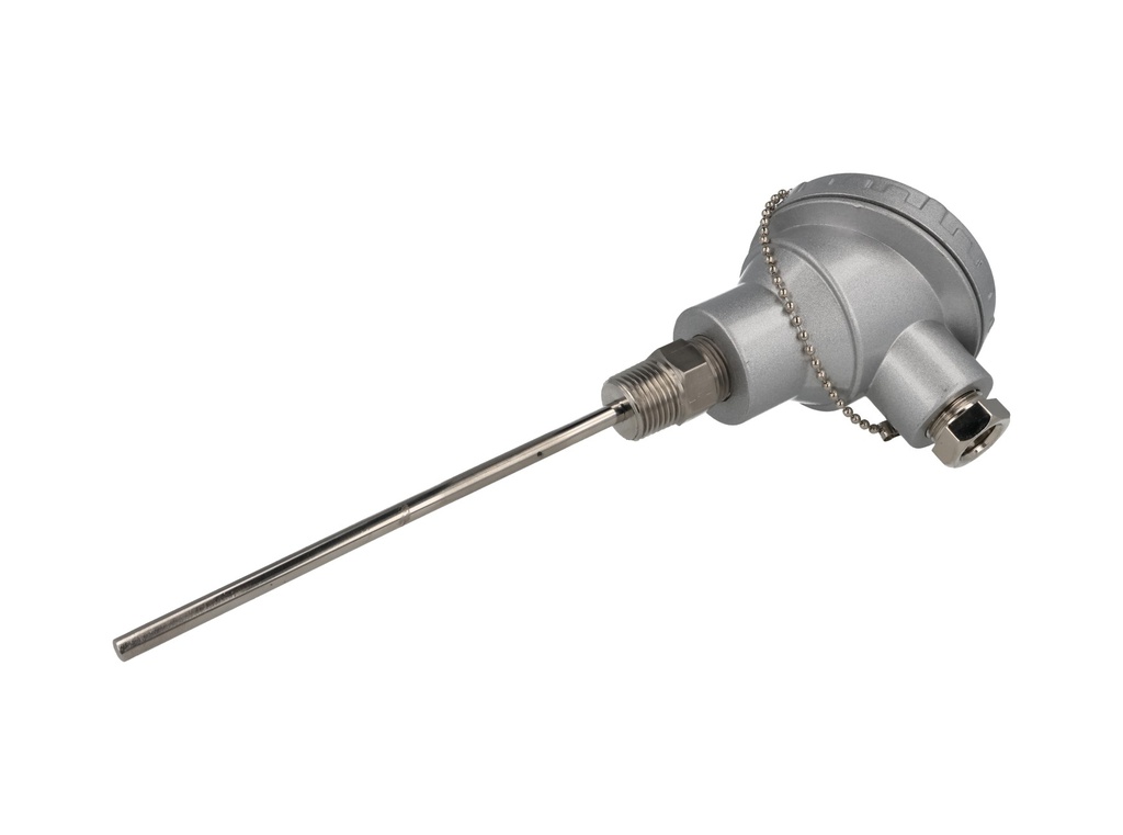 TPCM-J-6 — TERMOPAR COMPACTO TIPO J 1/4 DIAM X 6  D, E U, 1/2 NPT A PROCESO, CABEZA DE ALUMINIO Y BLOCK  CERAMICO DE CONEXIONES