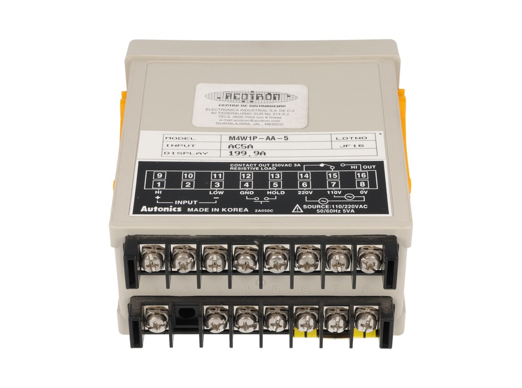 M4W1P-AA-5 — AMPERIMETRO CA 7DIGITOS CON SALIDA RELEV.SE REQUIERE DONA 5A INPUT110/220VCA 7SEG.