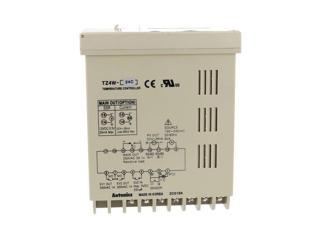 TZ4W-24C — CONTROLADOR DE TEMP. PID 100-240VCA, 96X48X100mm, SALIDA/CORRIENTE.