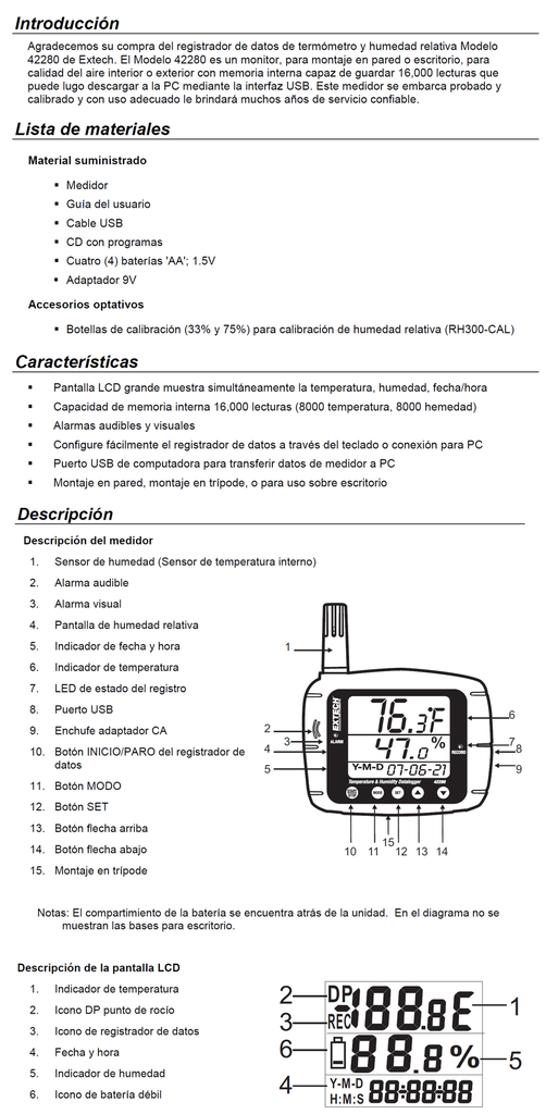 42280A - TERMOHIGROMETRO C/SOFTWARE