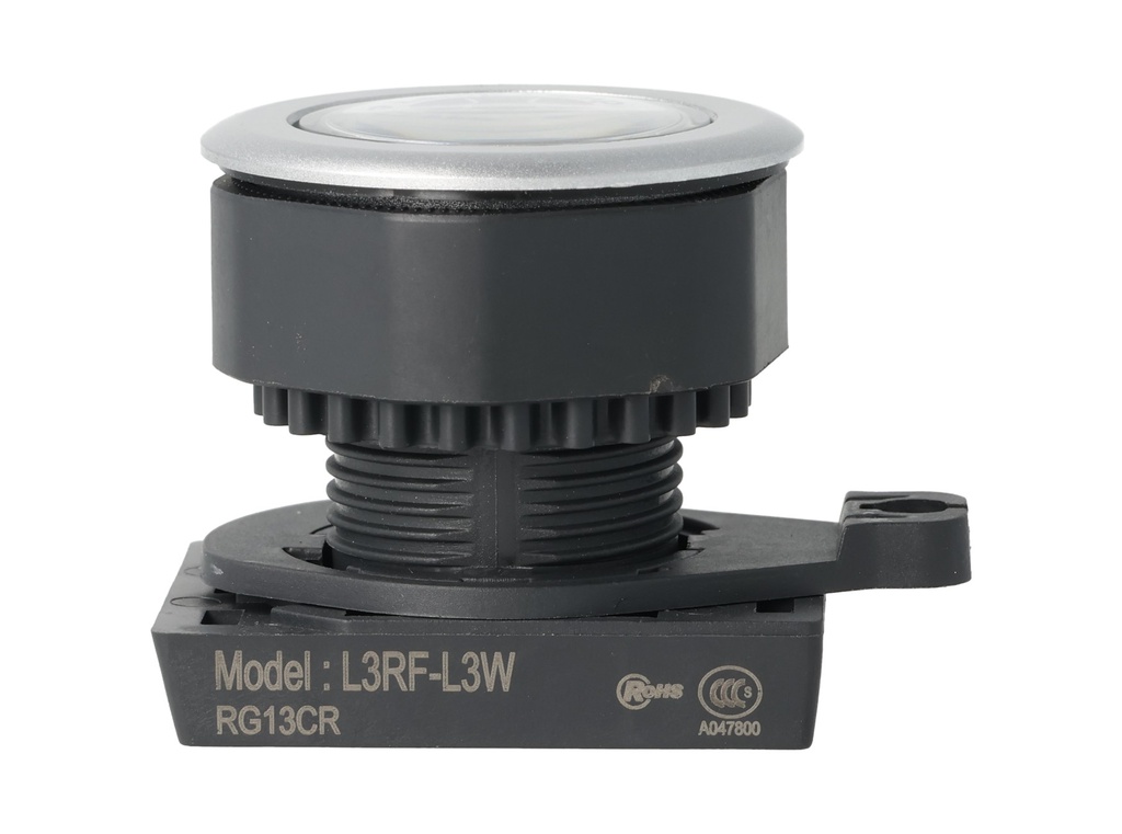 L3RF-L3W — LAMPARA PILOTO RASANTE BLANCO, 30mm110VCA/10A, 250VCA/6A