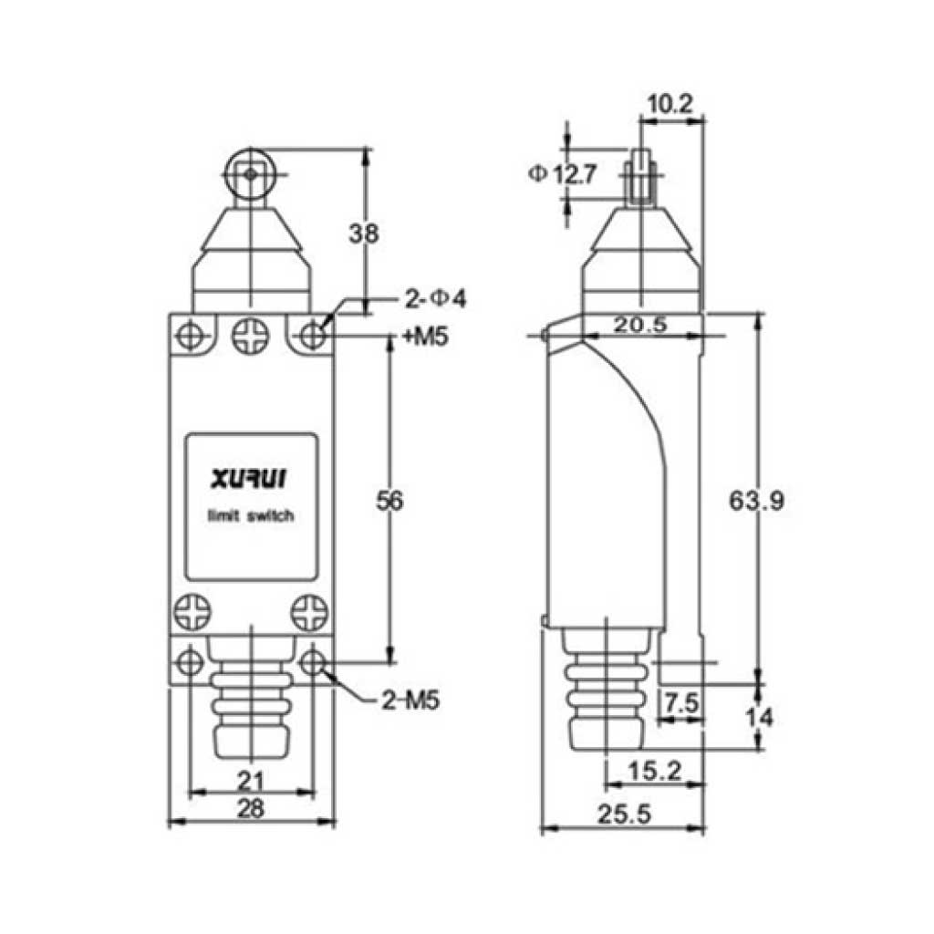 XZ-8/122 — MICROSWITCH DE FINAL DE CARRERA ROLDANA, METALICA TRANSVERSAL