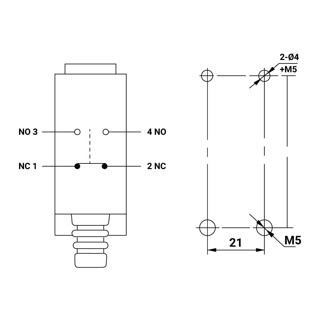 Final de Carrera (micro Switch) Grande con Pistón con Roldana - Z