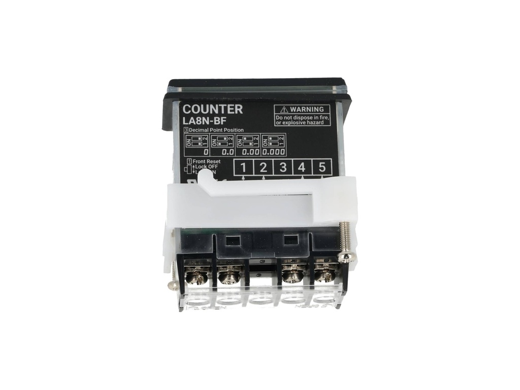 LA8N-BF — CONTADOR 8 DIGITOS ACTIVACIÓN VOLTAJE 6-240VCD/24-240VCA CON BATERIA EQUIV. LC1-F