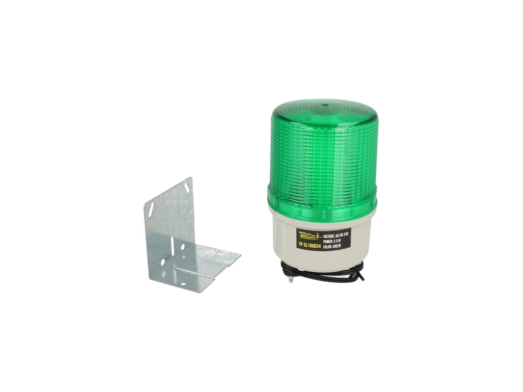 TP-SL100G24 — TORRETA ROTATIVA TIPO LED VERDE 24VCA/CDIP65, CON SOPORTE A PARED