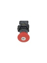 ES142 — HONGO FIJO 40mm ROJO CON LLAVE, 22mm, 1NC, 10AMP./400VCA, 6A/25VCA, BASE PLASTICA *NO SON A PRUEBA DE EXPLOSION*