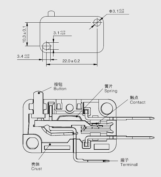 XV-153-1C25 — MICROSWITCH PALANCA LARGA 16A 250V