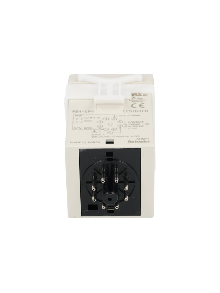 FS4-1P4 — CONTADOR 1/16 DIN, 4D, SALIDA RELAY 100-240VCA (REQUIERE BASE)
