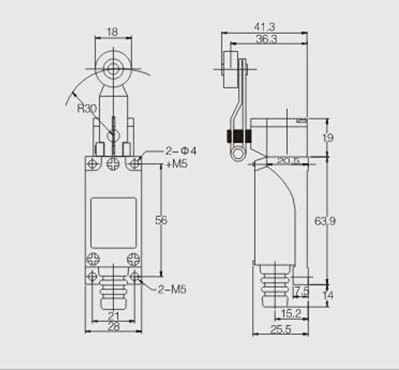 XZ-8/104 — MICROSWITCH DE FINAL DE CARRERA  PALANCA, Y ROLDANA METALICA