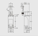 XZ-8/104 — MICROSWITCH DE FINAL DE CARRERA  PALANCA, Y ROLDANA METALICA