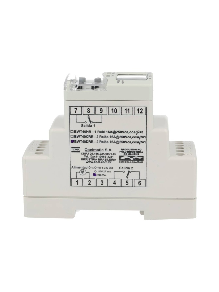 BWT-40DRRS — PROGRAMADOR HORARIO ALIMENTACIÓN 220VCA, 40 PROGRAMAS, 20 DE ENCENDIDO, 20 DE APAGADO