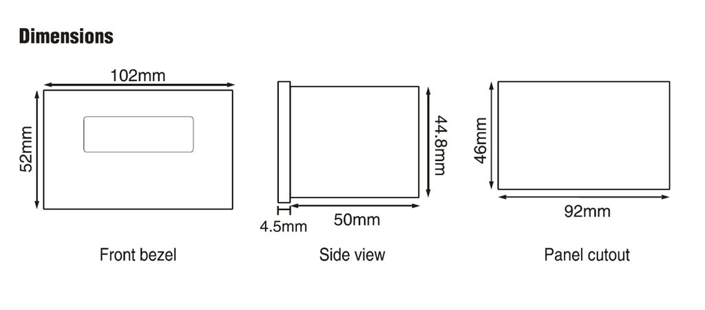 MP14-110 — MEDIDOR DIGITAL FACTOR DE POTENCIA 48X96 110V