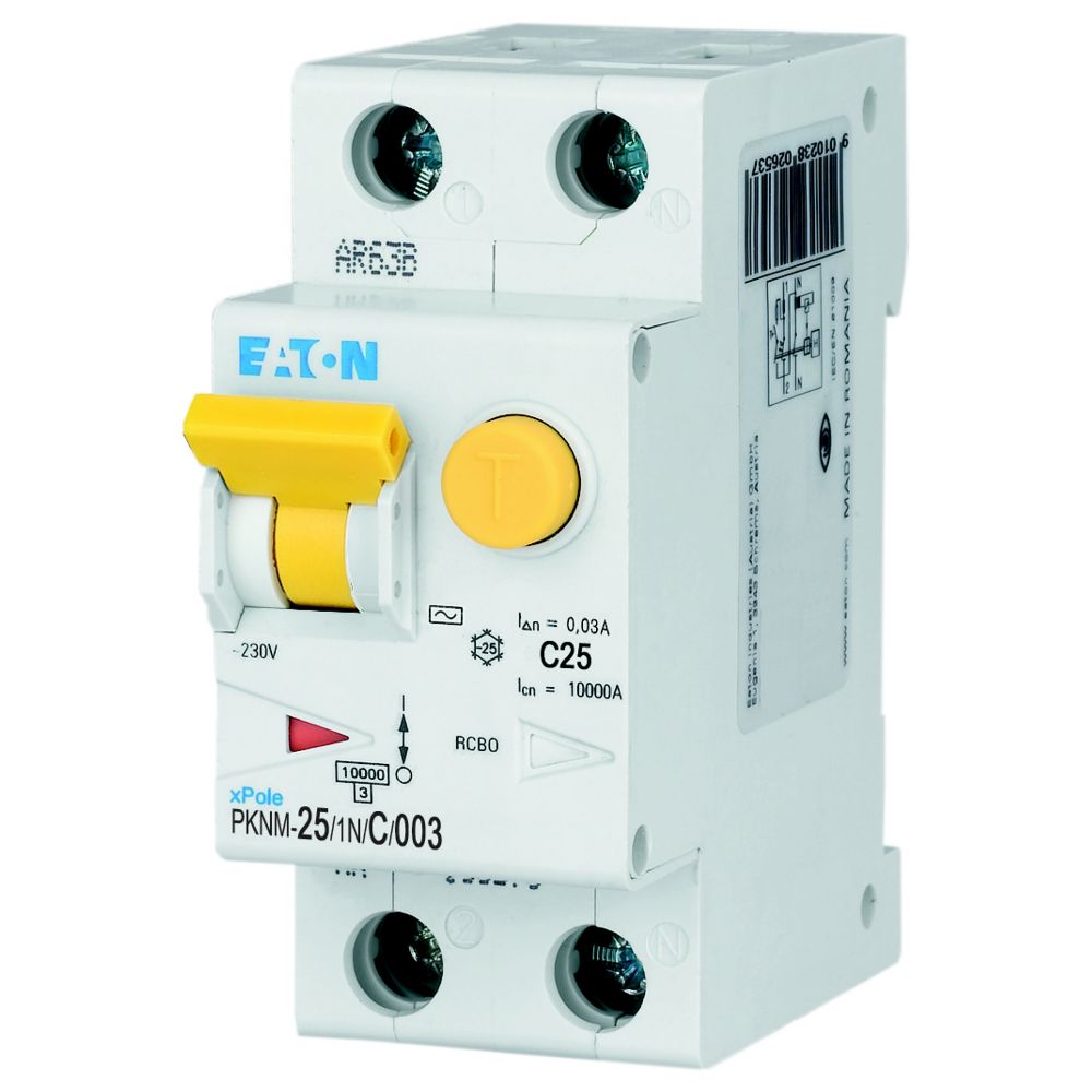 PKNM-25/1N/C/003 — BREAKER 25 A, 30 mA COMBINADO + DIFERENC