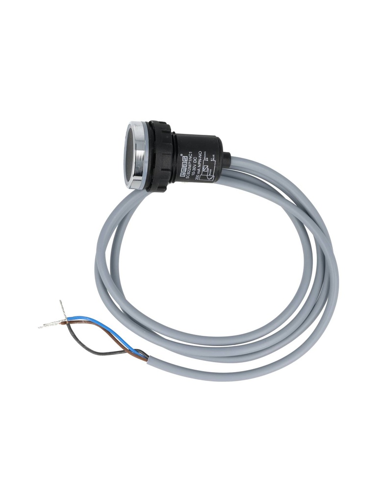 SCB22MP1NC1 — BOTON TÁCTIL CAPACITIVO (TOUCH) 22mm, MOMENTÁNEO, NPN-NA, 1m CABLE, VOLTAJE OPERACION 10-30VCD