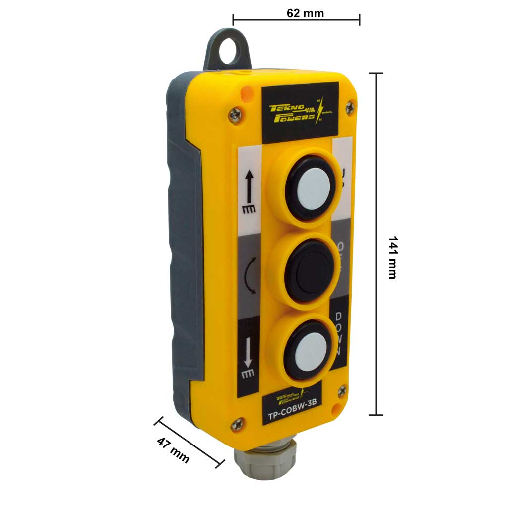 TP-COBW-3B — ESTACION COLGANTE DE BOTONES 3NA, 1 BLANCO, 2 NEGROS, 10A/660VAC *NO SON A PRUEBA DE EXPLOSION*
