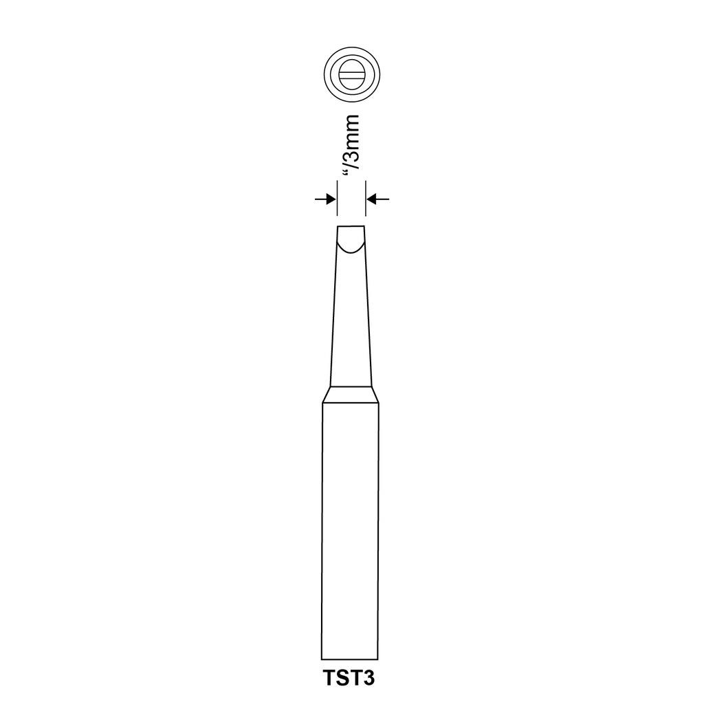 TST3 — PUNTA PARA SOLDAR 1/8 TERMINACION PLANA PARA CAUTIN WP25, WP30, WP35, WLC100