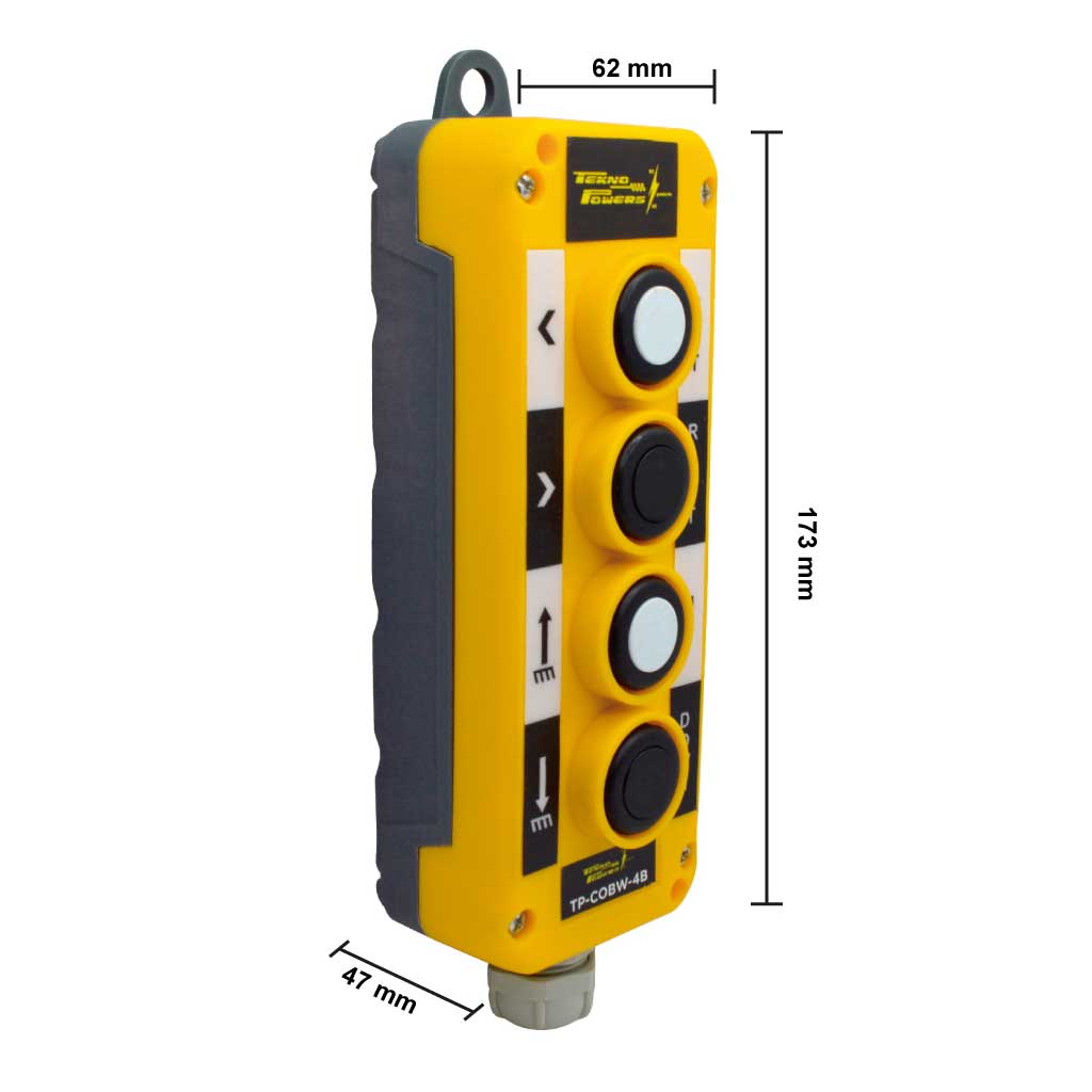TP-COBW-4B — ESTACION COLGANTE DE BOTONES 4NA, 2 BLANCOS, 2NEGROS, 10A/660VAC *NO SON A PRUEBA DE EXPLOSION*