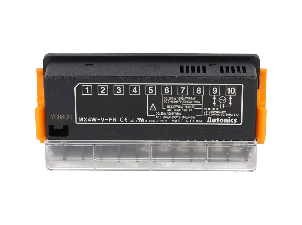 MX4W-V-FN — MEDIDOR VOLTAJE CA/CC 24/240VCA, PANEL 24/240VCC