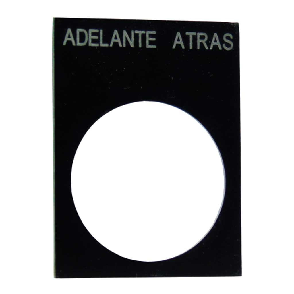 2LP31SP — 22MM PLACA LEYENDA  ADELANTE/ATRAS