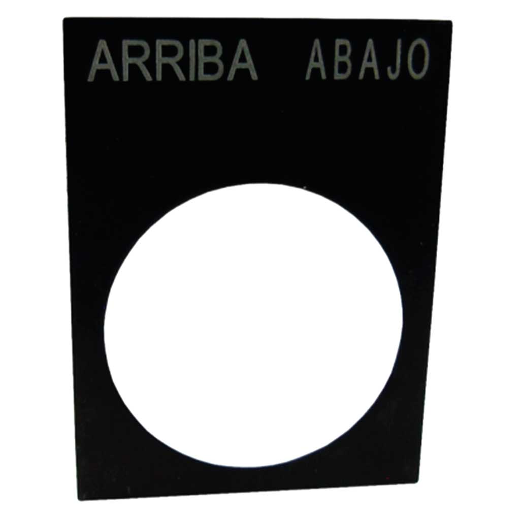 2LP29SP — 22MM PLACA LEYENDA  ARRIBA/ABAJO