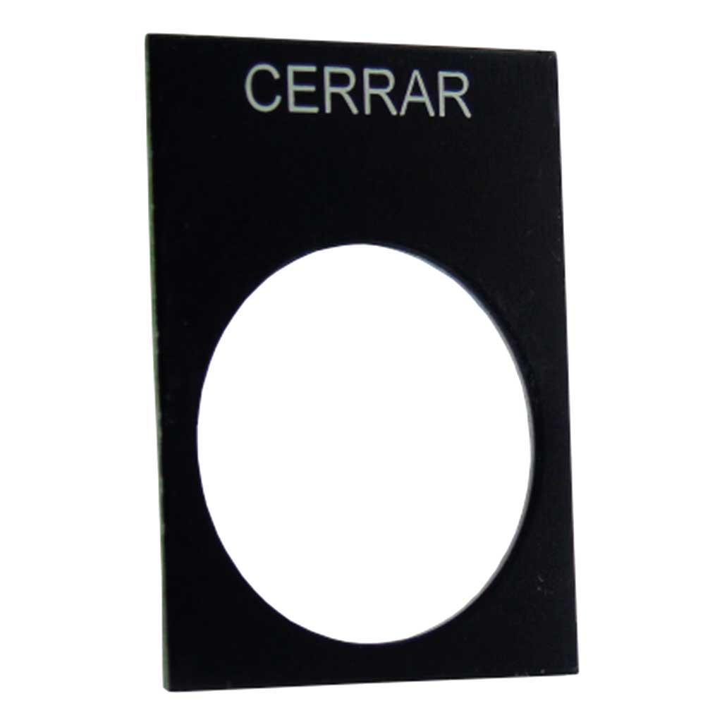 2LP08SP — 22MM PLACA LEYENDA  CERRAR