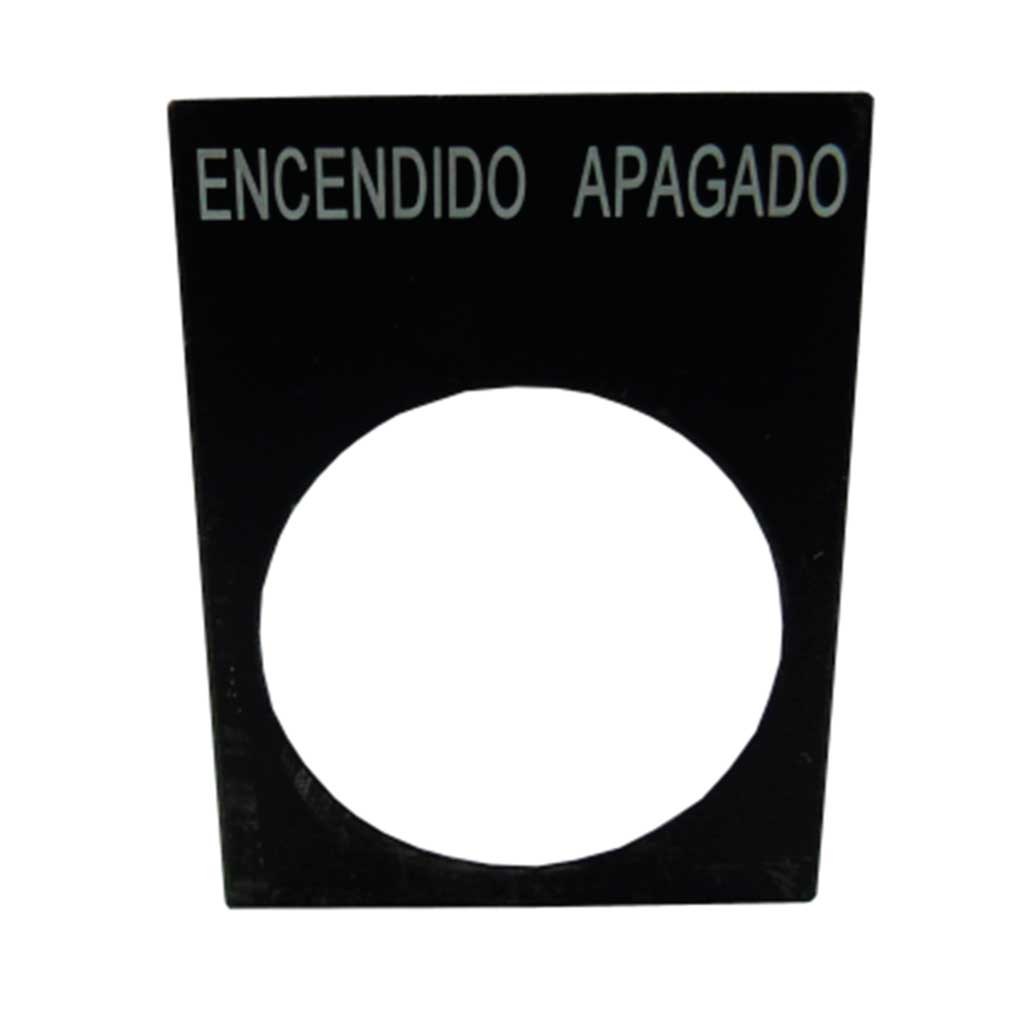 2LP30SP — 22MM PLACA LEYENDA  ENCENDIDO/APAGADO