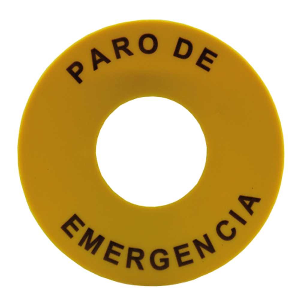 2LP41SP - 22MM PLACA LEYENDA  PARO DE EMERGENCIA