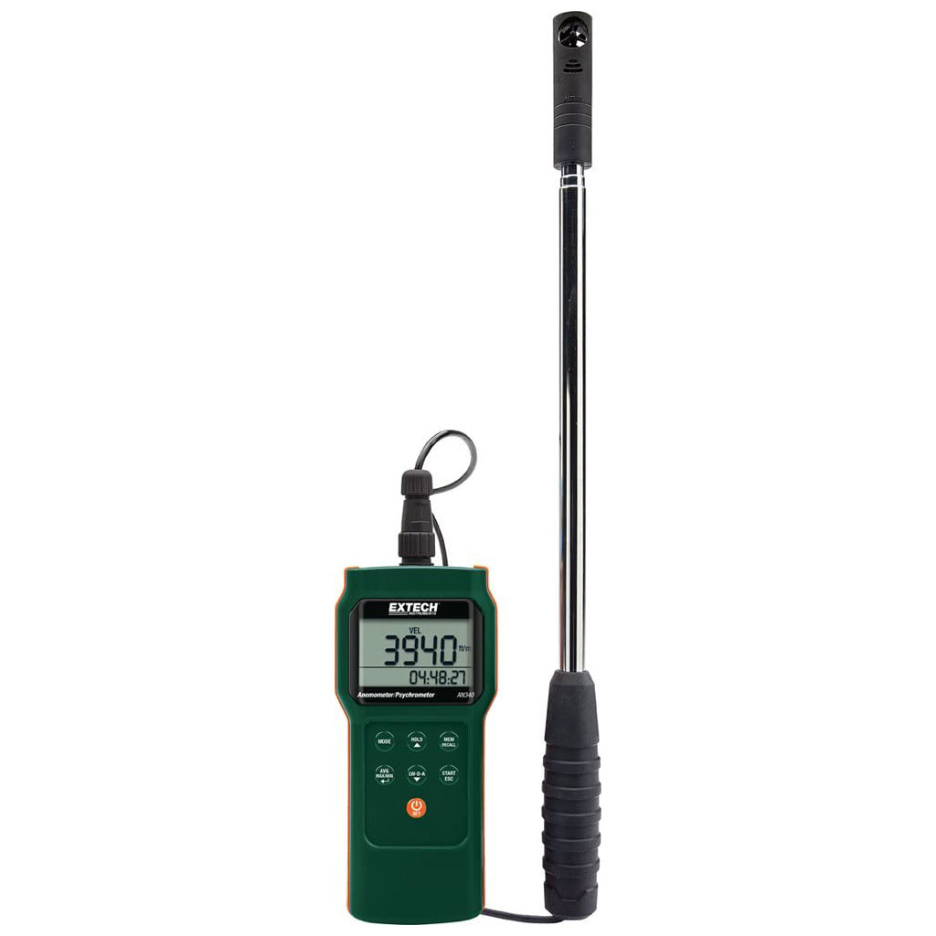 AN340 — ANEMOMETRO/PSICROMETRO DATALOGGER CON EXTENCIÓN DE 1MTO. CON DIAMETRO 18mm