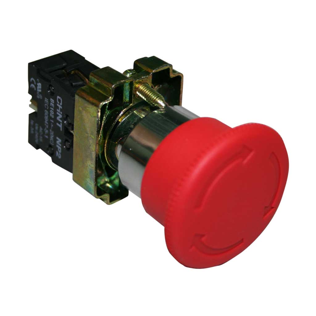 NP2-BS542 — BOTON DE EMERGENCIA TIPO HONGO, ROJO NCMETALICO *NO SON A PRUEBA DE EXPLOSION*