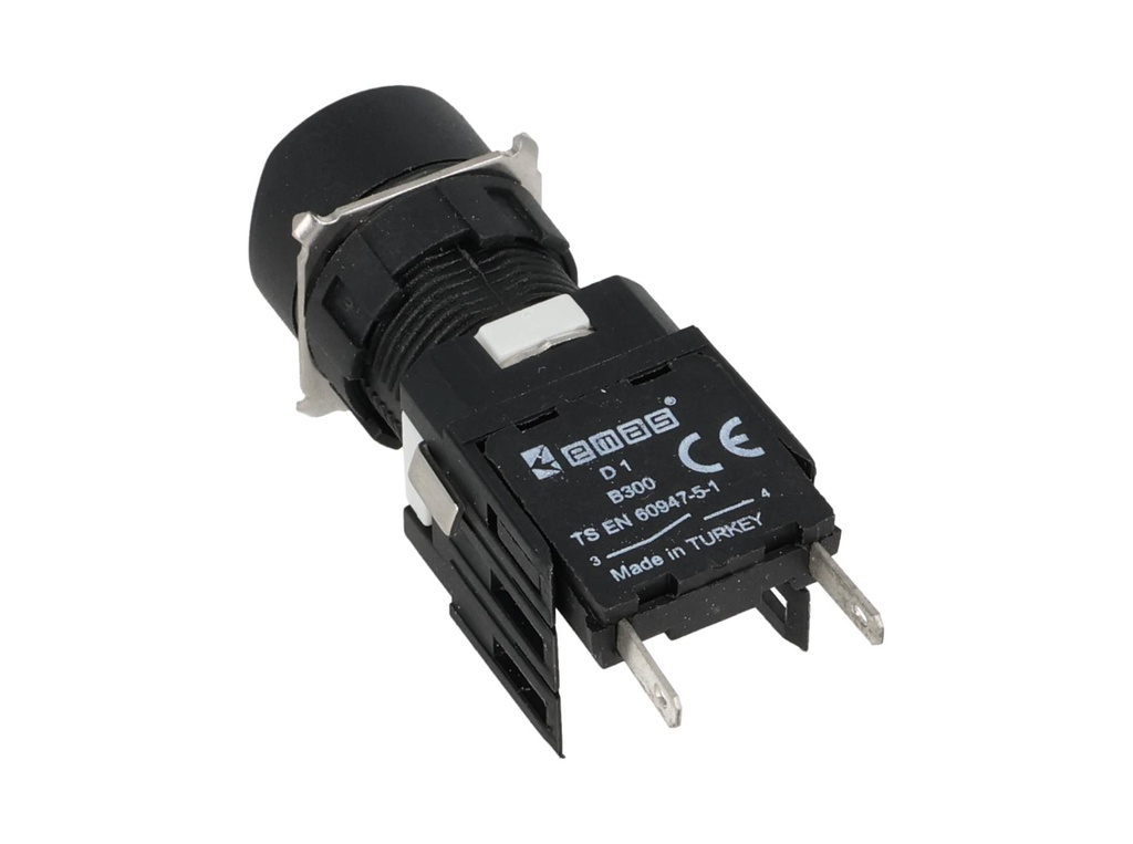 D100YDK — BOTON PULSADOR 16mm, NO ILUMINADO ROJO, RASANTE MOMENTANEO RESTADO NDO INCLUYE 1 CON NA (MAXIMO 25 CONTACTOS) 