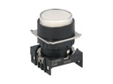 S16PR-E3W — BOTON PULSADOR BLANCO 16mm, MOMENTANEO ILUMINADO, REDONDO SALIENTE