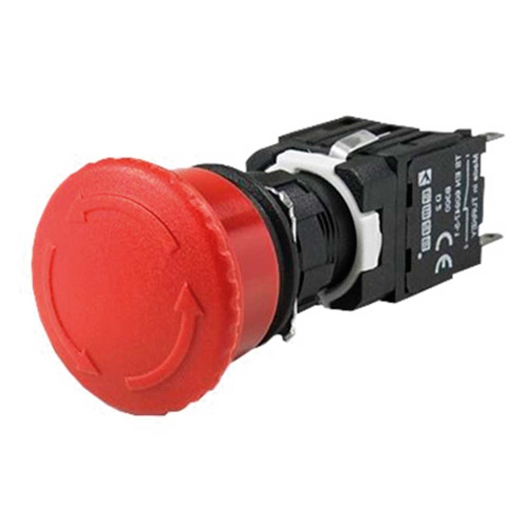 D100YE30K — BOTON PULSADOR HONGO 16mm, 1C NA, GIRARPARA DESENCLAVAR ROJO (MAXIMO 3 CONTACTOS) 