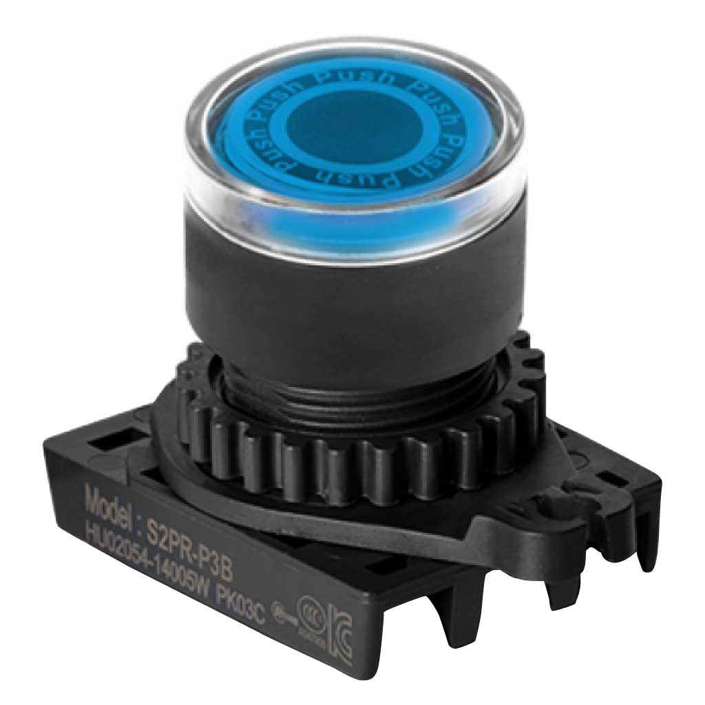 S2PR-P3B — BOTON PULSADOR LED AZUL 22MM