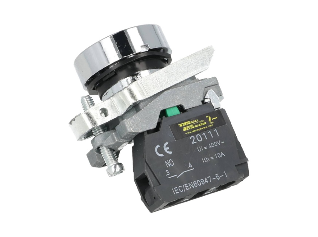 TP-XB4-G — BOTON PULSADOR METALICO VERDE NA 22mm CON SIMBOLO DE ENCENDIDO *NO SON A PRUEBA DE EXPLOSION*