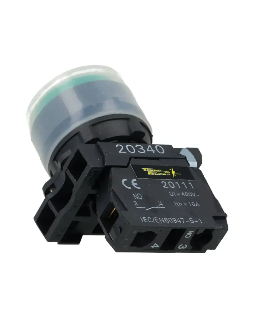 TP-XB5-HG — BOTON PULSADOR PLASTICO CON CAPUCHON VERDENA 22mm *NO SON A PRUEBA DE EXPLOSION*