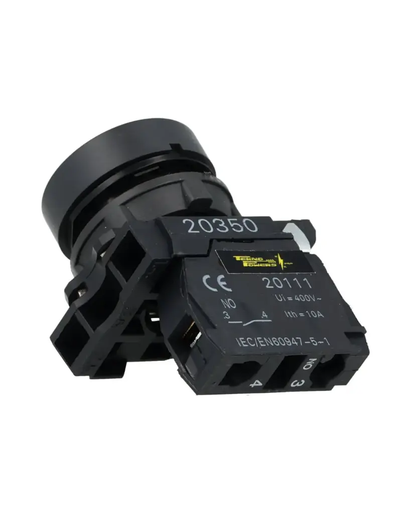 TP-XB5-BK — BOTON PULSADOR PLASTICO NEGRO NA 22mm*NO SON A PRUEBA DE EXPLOSION*