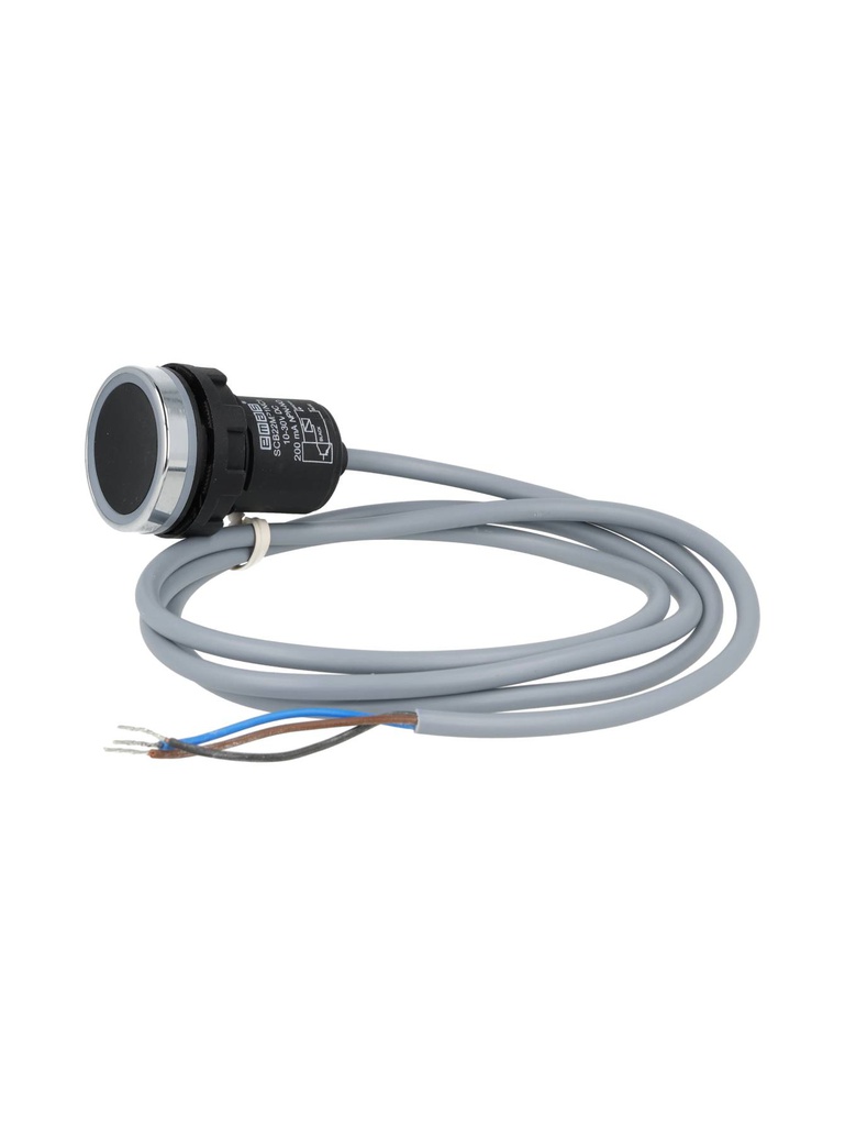 SCB22MP1NC1 — BOTON TÁCTIL CAPACITIVO (TOUCH) 22mm, MOMENTÁNEO, NPN-NA, 1m CABLE, VOLTAJE OPERACION 10-30VCD