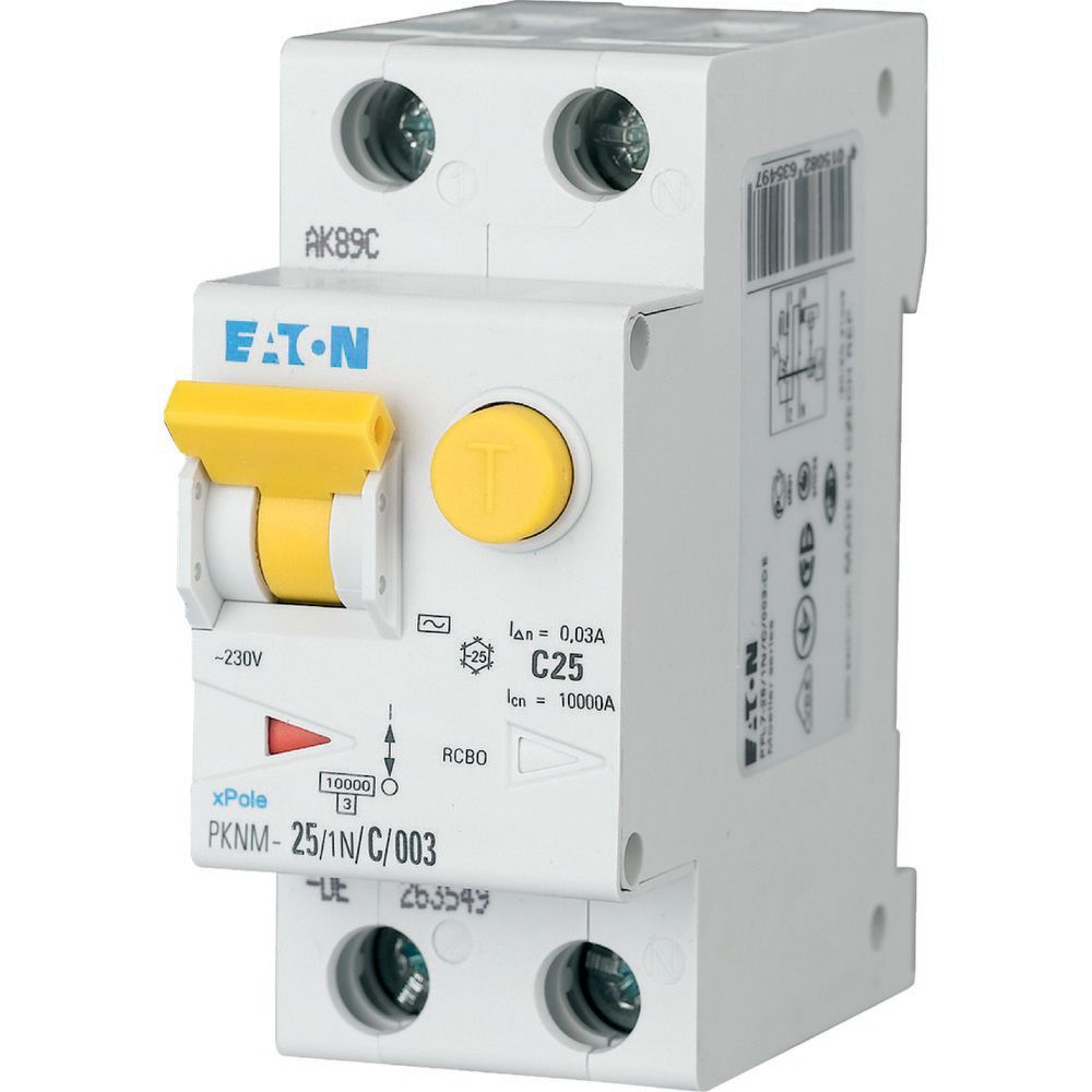 PKNM-25/1N/C/003 — BREAKER 25 A, 30 mA COMBINADO + DIFERENC