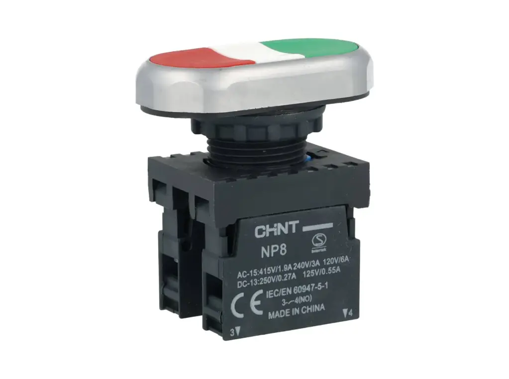 NP8-11S — BOTONERA DOBLE ROJO VERDE 1NA-1NC*NO SON A PRUEBA DE EXPLOSION*