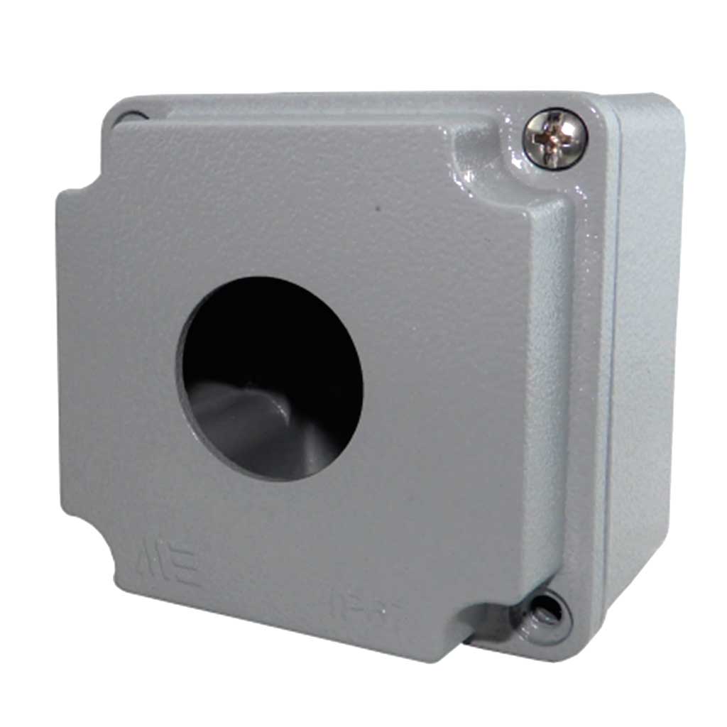 PBBOX301 — BOTONERA PARA UN OPERADOR DE 30mm, ALUMINIO COLOR GRIS, 8X80X73mm