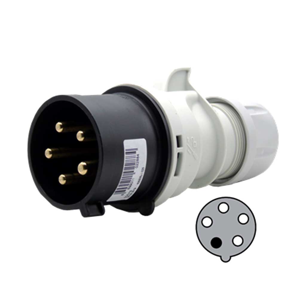 S52S50 — CLAVIJA CONECTOR GLANDULA 32 A 480-500V3P+N+T, 7h