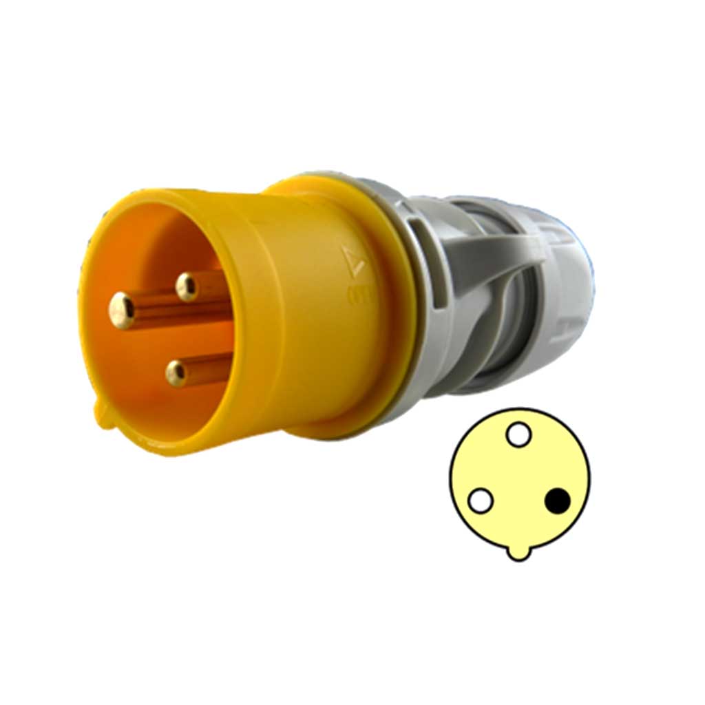 S32S10 — CLAVIJA CONECTOR GLANDULA 16A, 100-130V2P+T PROTECCION IP44